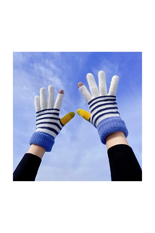 EMAlusher Gants dhiver pour hommes et femmes - Gant épais crochet moufles Thickness doublure gants décontractés chauds chauf