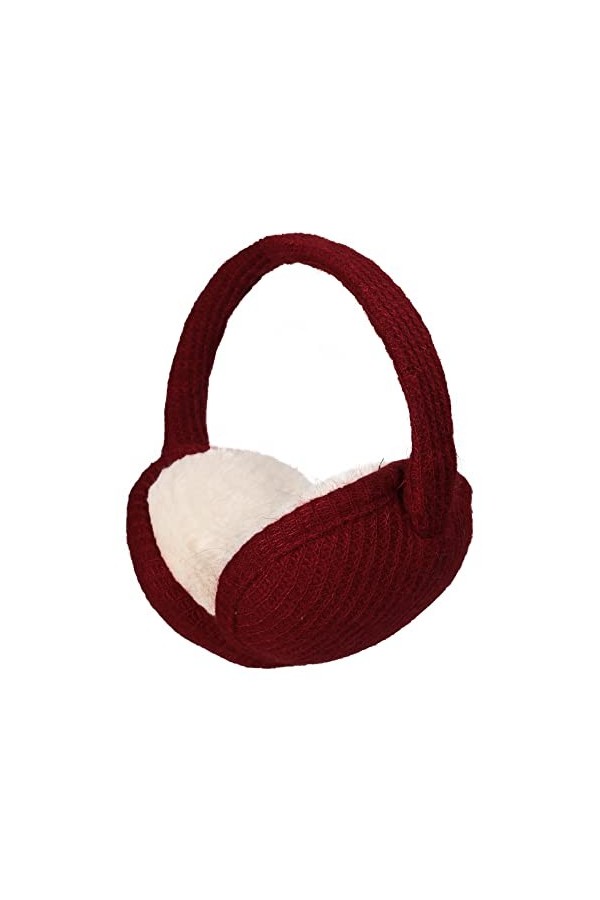 ZLYC Hiver Pliables Laine Tricoter Cache Oreilles pour Femmes Hommes Rose ,Taille unique