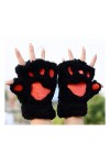 YUNGYE Femmes Fille Mignonne Griffe De Chat en Peluche Paw Moufles Doux Et Chaud en Peluche Court Fingerless Ours Fluffy Gant