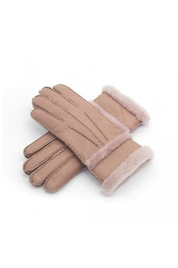linyutech Gants de noël 100% des Gants dhiver de Peau de Mouton for Femmes Hommes Vrais Cachemire Fourrure Gants Chauds Dame