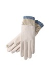 Keepwin Gants de rétention de la chaleur dautomne et dhiver pour femme avec écran contrasté de couleur américaine en peluch
