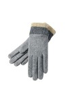Keepwin Gants de rétention de la chaleur dautomne et dhiver pour femme avec écran contrasté de couleur américaine en peluch