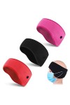 3 Pièces Bandeau Oreille avec Bouton,Unisexe&nbsp;Hiver Sport Toison Cache Oreilles Bandeau Chaud Headband pour Ski Cyclisme Runni