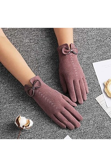 YJLGMM Vélo dhiver Femme Vélo en Plein air Gants Chauds Broderie Mignon Broderie Mince Plus écran Tactile Velours Couleur :
