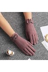 YJLGMM Vélo dhiver Femme Vélo en Plein air Gants Chauds Broderie Mignon Broderie Mince Plus écran Tactile Velours Couleur :