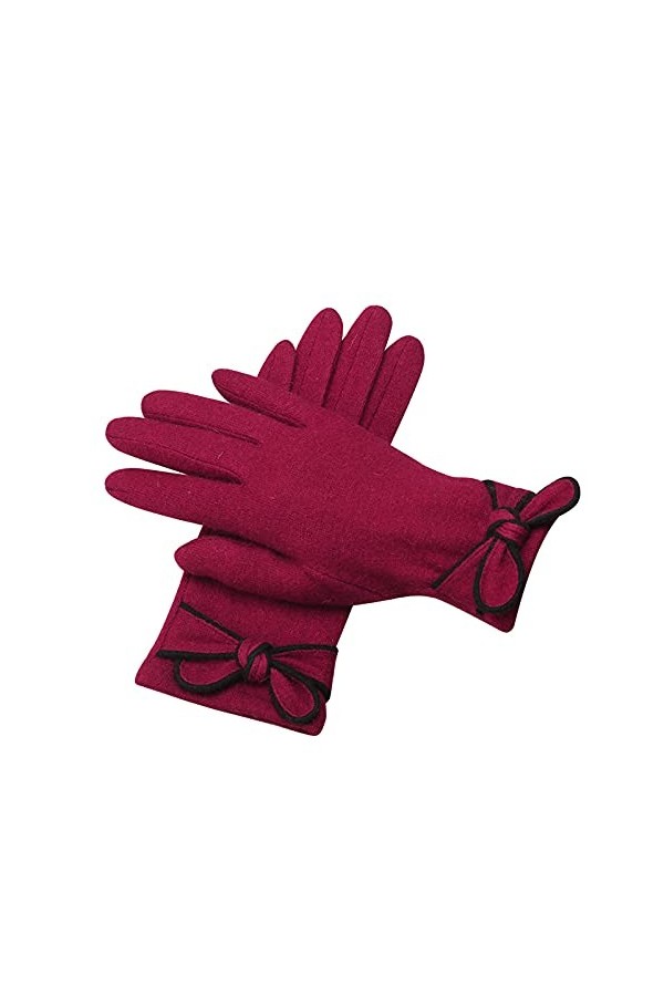 Jjshueryg Nouveaux Gants Courts en Laine et Cachemire pour Dames Minces dautomne et dhiver Gants à Une Seule Couche pour Le