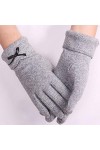 LUOXUEFEI Gants Hiver Femmes Chaudes&nbsp;&nbsp;&nbsp;Gants De Broderie À larc De Doigt Complet Gants À Écran Tactile pour Femmes