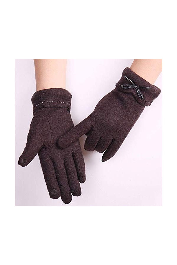 LUOXUEFEI Gants Hiver Femmes Chaudes&nbsp;&nbsp;&nbsp;Gants De Broderie À larc De Doigt Complet Gants À Écran Tactile pour Femmes