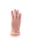 Gants Coupe Vent Gants dhiver en Peau De Daim pour Femmes Gants dhiver Chauds À Écran Tactile Gants en Daim Rose