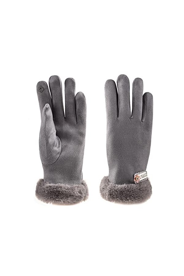 Gants Coupe Vent Gants dhiver en Peau De Daim pour Femmes Gants dhiver Chauds À Écran Tactile Gants en Daim Rose