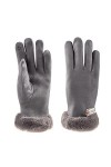 Gants Coupe Vent Gants dhiver en Peau De Daim pour Femmes Gants dhiver Chauds À Écran Tactile Gants en Daim Rose