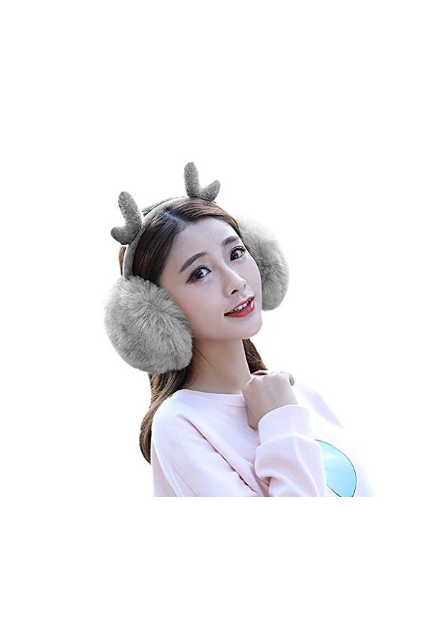 YJZQ Cache Oreilles Unisexe Protège-Oreilles rétractile Serre-tête pour Noël Cache-Oreille Aimable Elaphurus Cache-Oreilles D