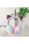 EULAPGOE Cache-oreilles filles licorne en peluche Couvre-oreilles mignon de bande dessinée chauffe-oreilles pour les femmes f