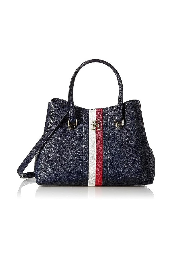 Tommy Hilfiger Sac Femme TH Emblem Workbag Corp Avec Poche Intérieure, Bleu Space Blue , Taille Unique