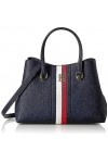 Tommy Hilfiger Sac Femme TH Emblem Workbag Corp Avec Poche Intérieure, Bleu Space Blue , Taille Unique