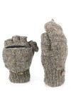 LOUDelephant Laine Tricot Mitaines Tireur Gants avec plein Doublure Polaire - Uni - Gris Foncé, One Size