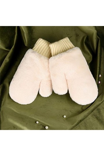 Prevently Gants épais pour femmes, gants chauds en peluche, moufles dhiver plus chaudes, gants doublés, gants longs en maill
