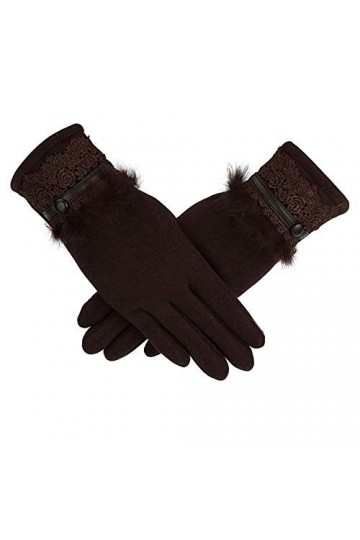 YUANYUAN520 Gants Tactiques Mode Patchwork Dentelle Gants De Conduite Femmes Hiver Chaud Motocycle Gants De Ski for Moufles S