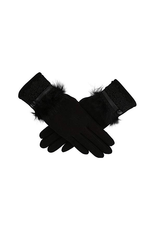 YUANYUAN520 Gants Tactiques Mode Patchwork Dentelle Gants De Conduite Femmes Hiver Chaud Motocycle Gants De Ski for Moufles S