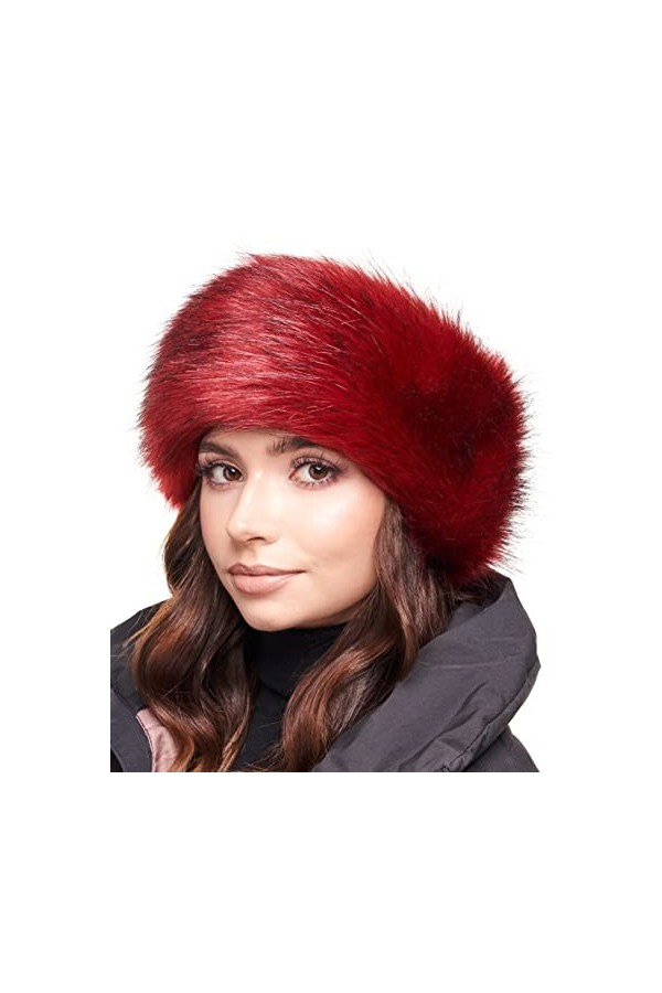 Futrzane Bandeau En Fourrure Cache Oreilles Fausse Fourrure De Renard Hiver Pour Ski Écrou 