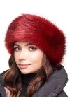 Futrzane Bandeau En Fourrure Cache Oreilles Fausse Fourrure De Renard Hiver Pour Ski Écrou 
