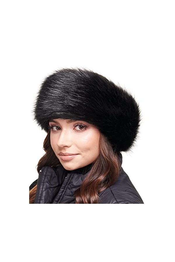 Futrzane Bandeau En Fourrure Cache Oreilles Fausse Fourrure De Renard Hiver Pour Ski Écrou 