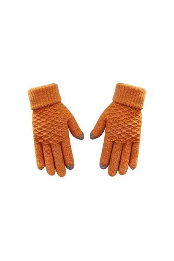 LYLY Les Femmes Gants Hommes Hiver Chaud épais Gants en Tricot Noir Complet moufles Doigt décran Tactile Pêche Ski Thicken M