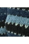 LOUDelephant Laine Tricot Mitaines Tireur Gants avec Complet Doublure Polaire - Rayé - Bleu & Noir, One Size