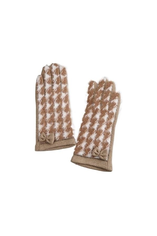 QLSWZC gants hiver femme chaud Élégants gants de cyclisme en plein air rembourrés et coupe-vent for femmes avec écran tactile