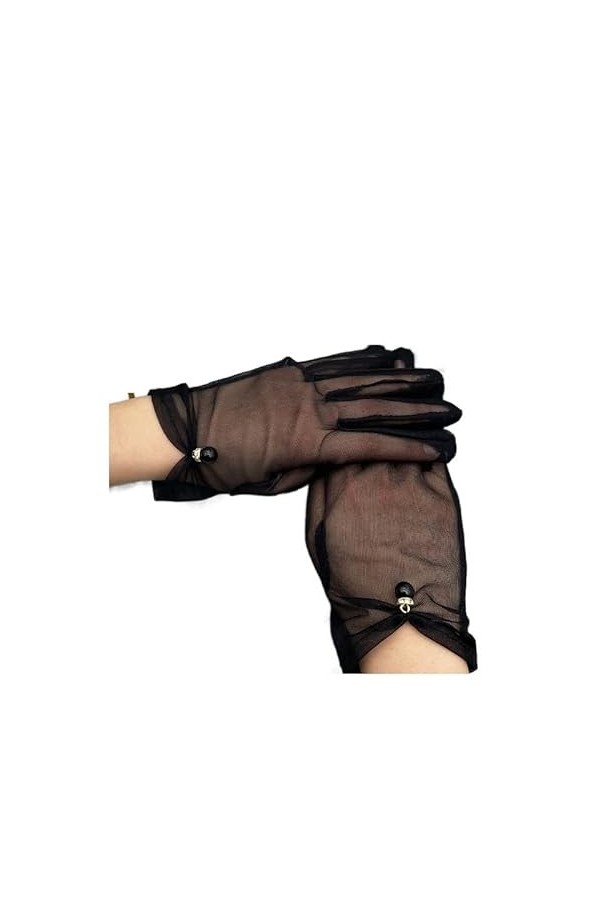 Gants Femme， 2 paires de filets de pêche gants élégants femmes gants de mariage gants en dentelle sans doigts for les mariées