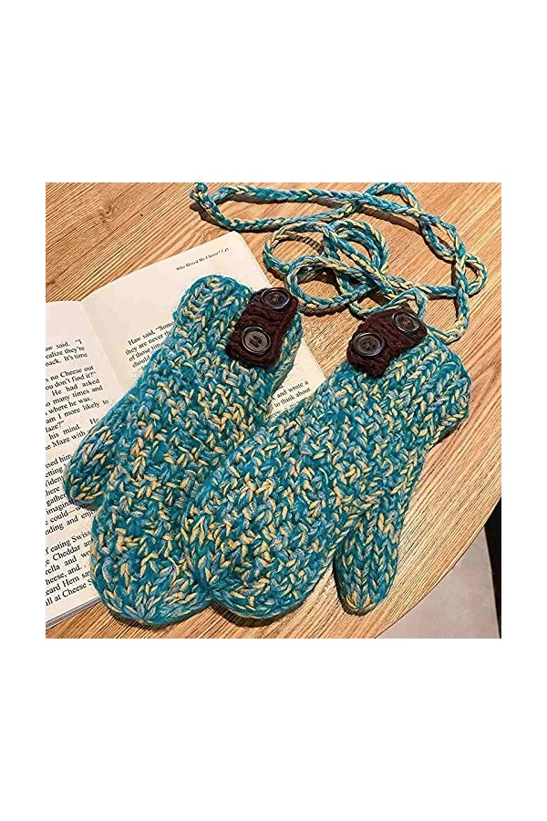 YJLGMM Couleur Mixte Plus Velvet épais Gants de Laine tricoté Femme Femme Chaleur dhiver et Mitaines déquitation à Froid C