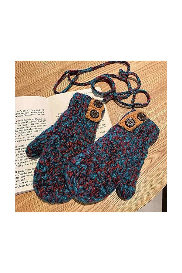 YJLGMM Couleur Mixte Plus Velvet épais Gants de Laine tricoté Femme Femme Chaleur dhiver et Mitaines déquitation à Froid C