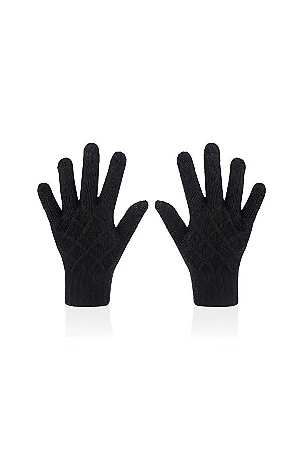 YJLGMM Unisexe Hiver Simple Couche Unique élastique élastique Gants de Conduite Chaude Femmes Femmes Jacquard Laine Tricot éc