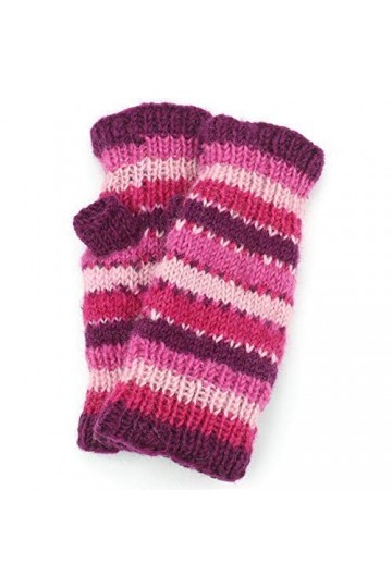 LOUDelephant Laine Tricot Manche Chauffe - Rayure - Rose, One Size