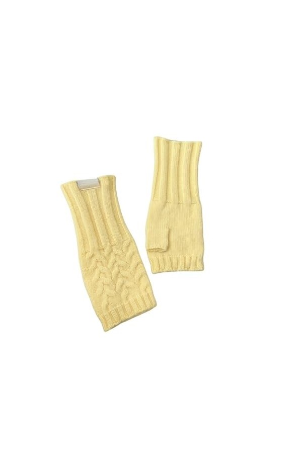 Gants Demi Doigts Pour Femmes Gants Sans Doigts En Tricot Torsadé Classiques Pour Femmes Mitaines Thermiques DHiver Avec Tro