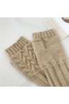 Gants Demi Doigts Pour Femmes Gants Sans Doigts En Tricot Torsadé Classiques Pour Femmes Mitaines Thermiques DHiver Avec Tro