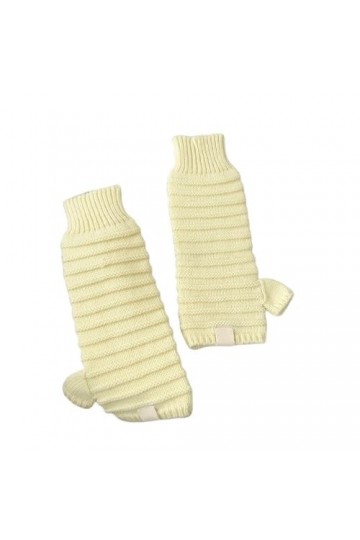 Mitaines Sans Doigts Pour Femmes Gants Demi Doigts En Tricot À Rayures Unies Mitaines Thermiques DHiver Avec Trou Pour Le Po