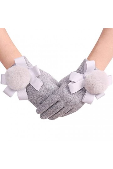 Gants dhiver chauds pour femme - Gris - Taille unique