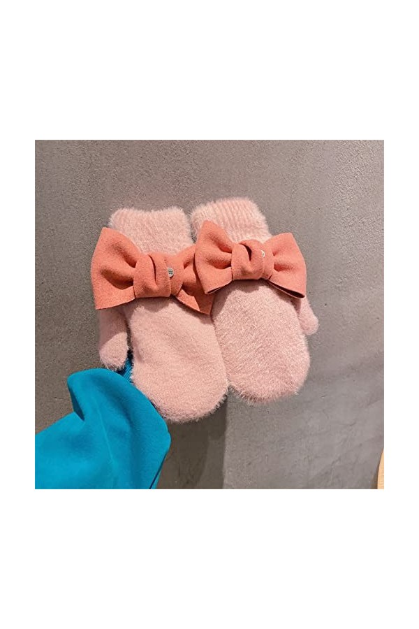 Gants Femmebig Bowknot Gants Sortie Cyclisme Fille Gants Etudiants Femme Automne/Hiver Gants Rose