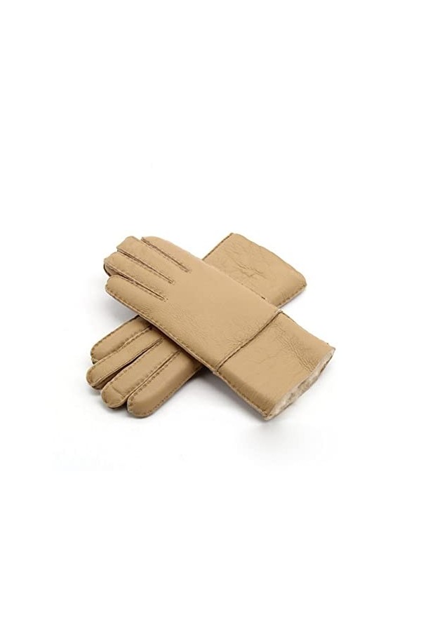 BJQZX Gants dhiver Hiver Chaud véritables Gants de Cuir véritable Femmes Mitaines de Laine épaisse Gants de Fourrure de Lain