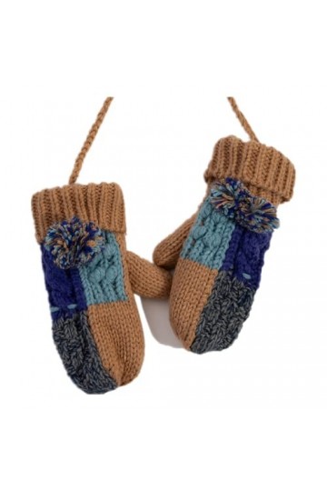 Gants Pour Femmes Gants Chauds DHiver Mode Femme Plus Gants Tricotés De Cyclisme En Velours Marron