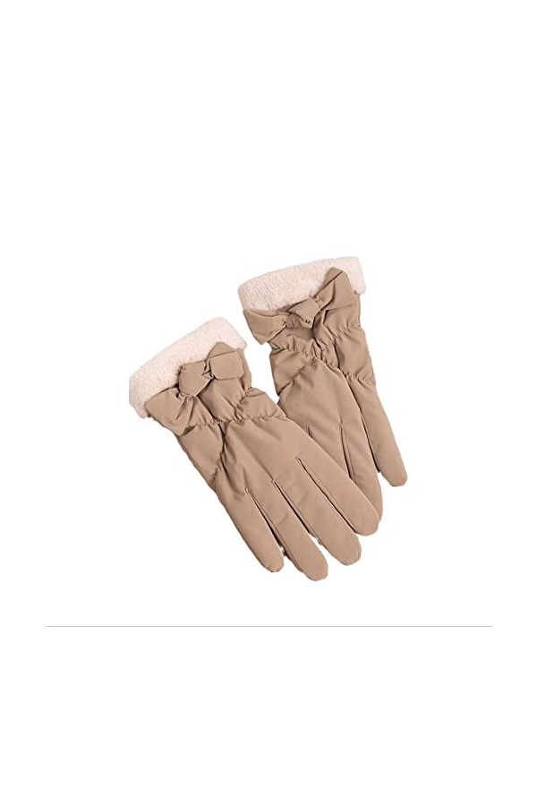 Liyinco Gants dhiver pour Femme, Peluche épaisse et Chaleur Gants à Cinq Doigts, extérieur Coupe-Vent, imperméable, Toucher,