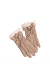 Liyinco Gants dhiver pour Femme, Peluche épaisse et Chaleur Gants à Cinq Doigts, extérieur Coupe-Vent, imperméable, Toucher,