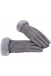Plus Chaud Gants Automne Et Hiver Plus Gants Chauds en Velours Femme Bouche en Laine À Trois Lignes Écran Tactile en Velours 