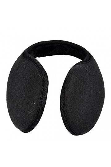 PULABO Cache-oreilles unisexe en peluche épaisse et chaude - Pour homme et femme - Noir - Qualité supérieure