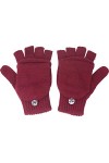 fashionchimp Gants demi-doigts pour femme avec capuchon, mitaines chaudes, couleurs unies, fabriqué en UE, Rouge dhiver uni,