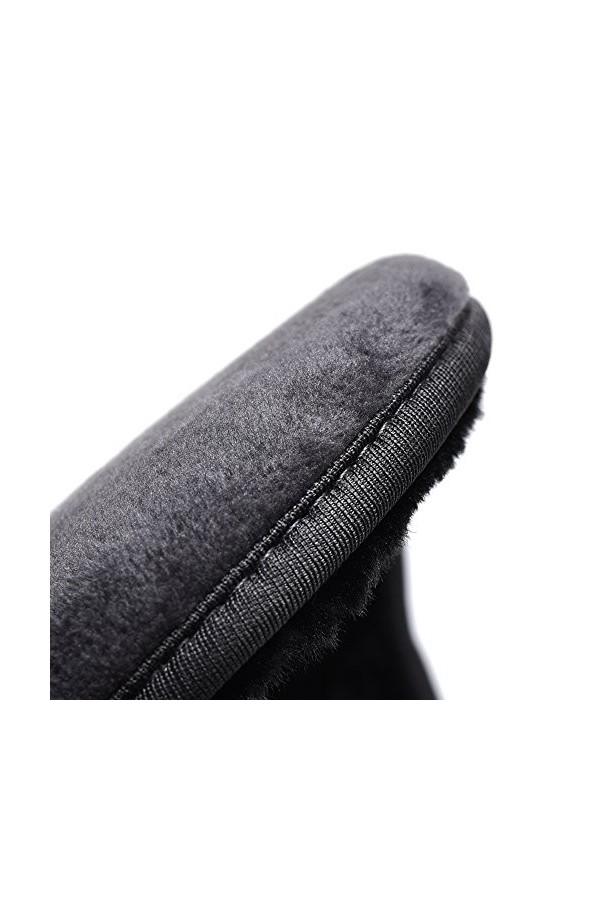 PULABO Cache-oreilles unisexe en peluche épaisse et chaude - Pour homme et femme - Noir - Qualité supérieure