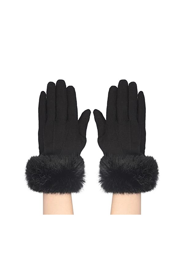 OhMill Gants dhiver chauds pour écran tactile, gants de conduite avec doublure en polaire pour lextérieur femmes et filles