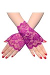 Gants Femme， Gants sans doigts en dentelle florale ajourée dété for femmes Protection solaire UV conduite mariage mariée mit