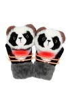 Tytlyworth Moufles pour femme | Gants chauds tricotés avec adorable raton laveur et panda – Gants tricotés chauds coupe-vent 